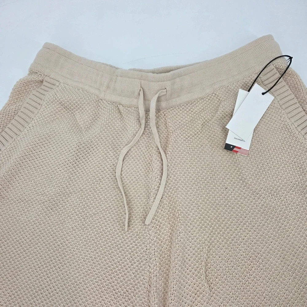 HONOR THE GIFT KNIT SHORTS MENS XL TAN INNER CITY EMBROIDED COMFORT NEW! POCKETS